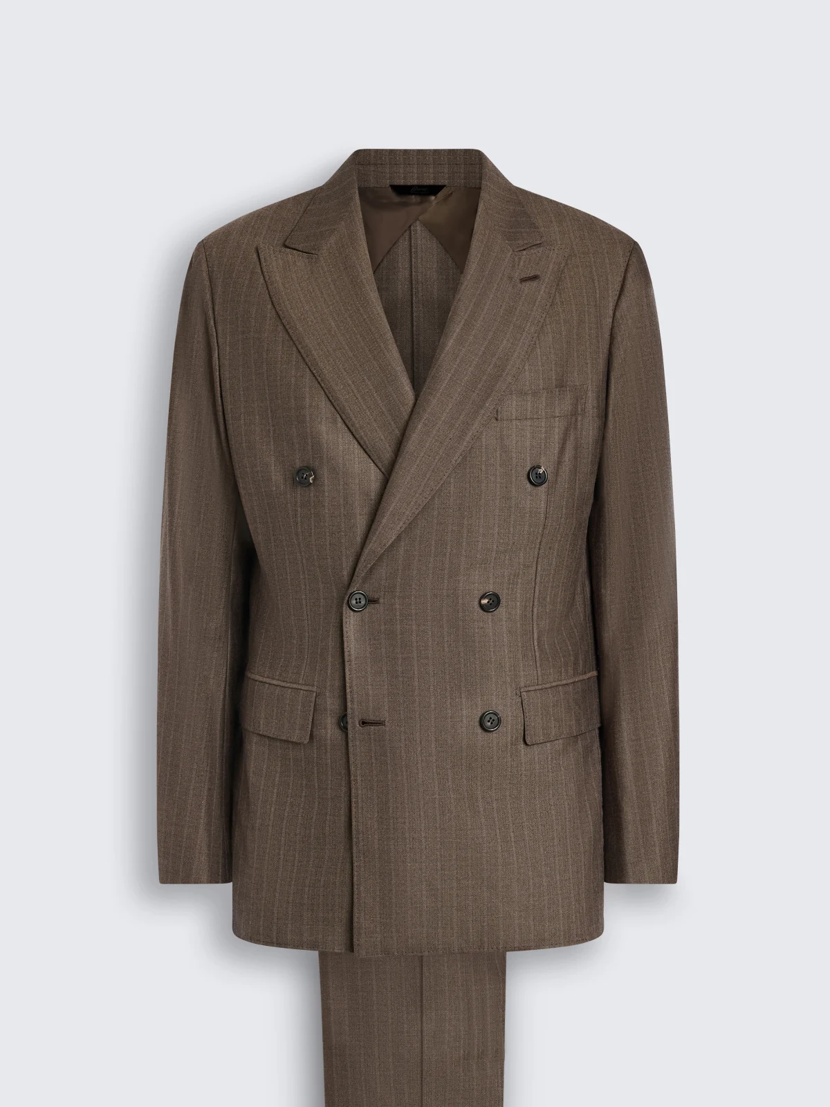 Suit Plume nâu nhạt hai hàng nút - Brioni, ảnh tổng thể
