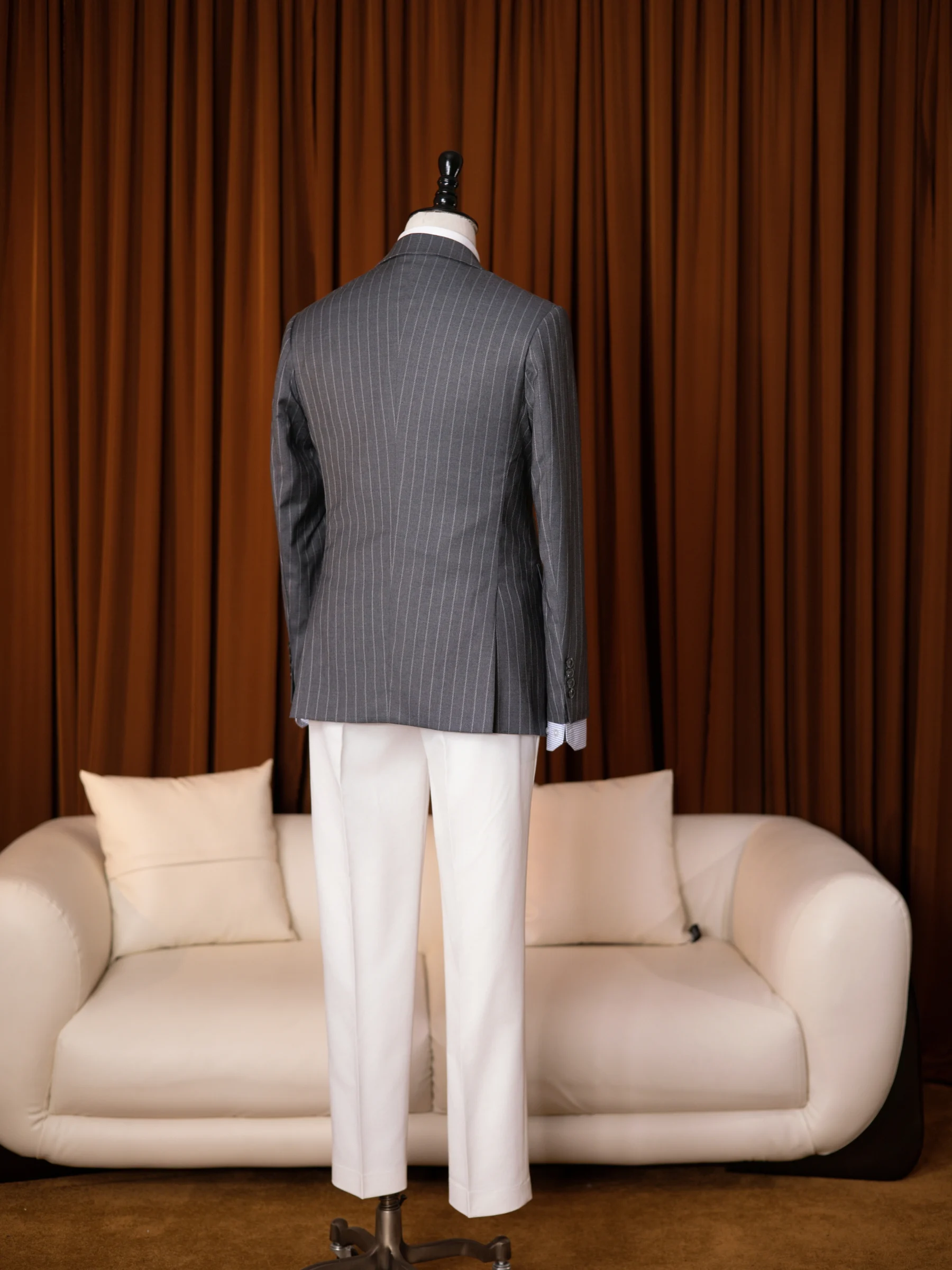 Suit Kẻ Sọc Xám